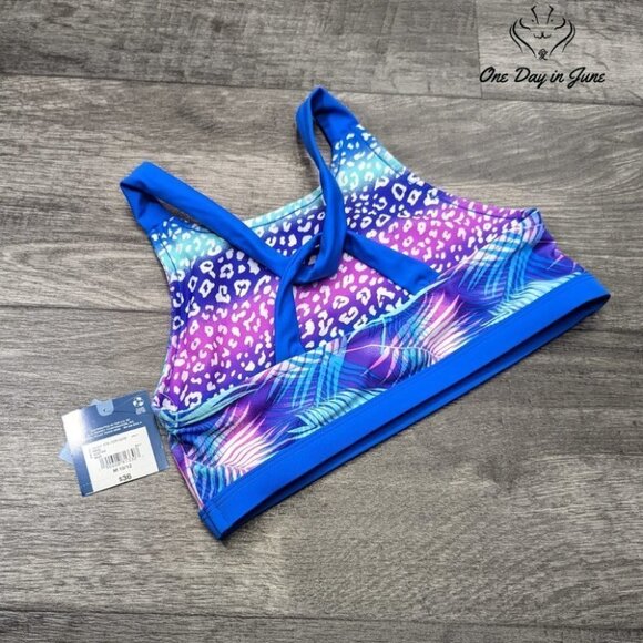 Arizona Jean Co Girl's Reversible Bikini Top Swimsuit Size 10/12 - Picture 3 of 3